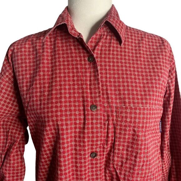 Vintage Guess Jeans Button Up Shirt M Red Checkered - Picture 1 of 6